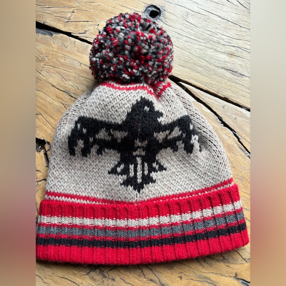 Faherty Winter Hat Steven Paul Judd Thunderbird Pom Beanie Wool Heritage NWOT